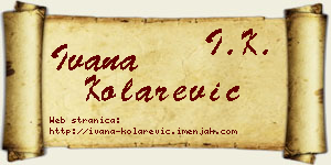 Ivana Kolarević vizit kartica